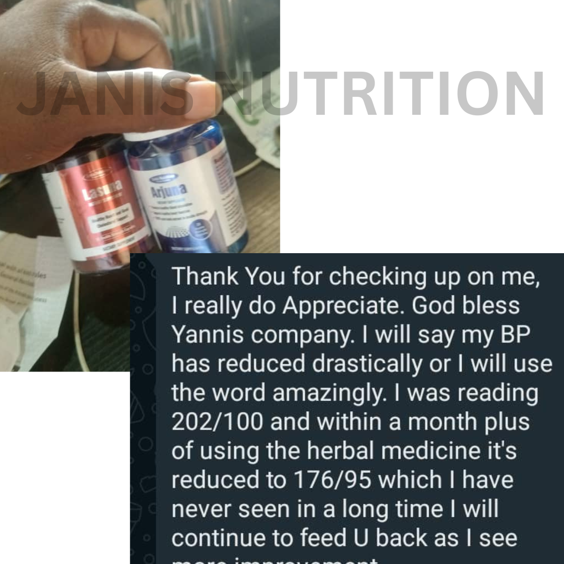 Customer testimonial about blood pressure reversal